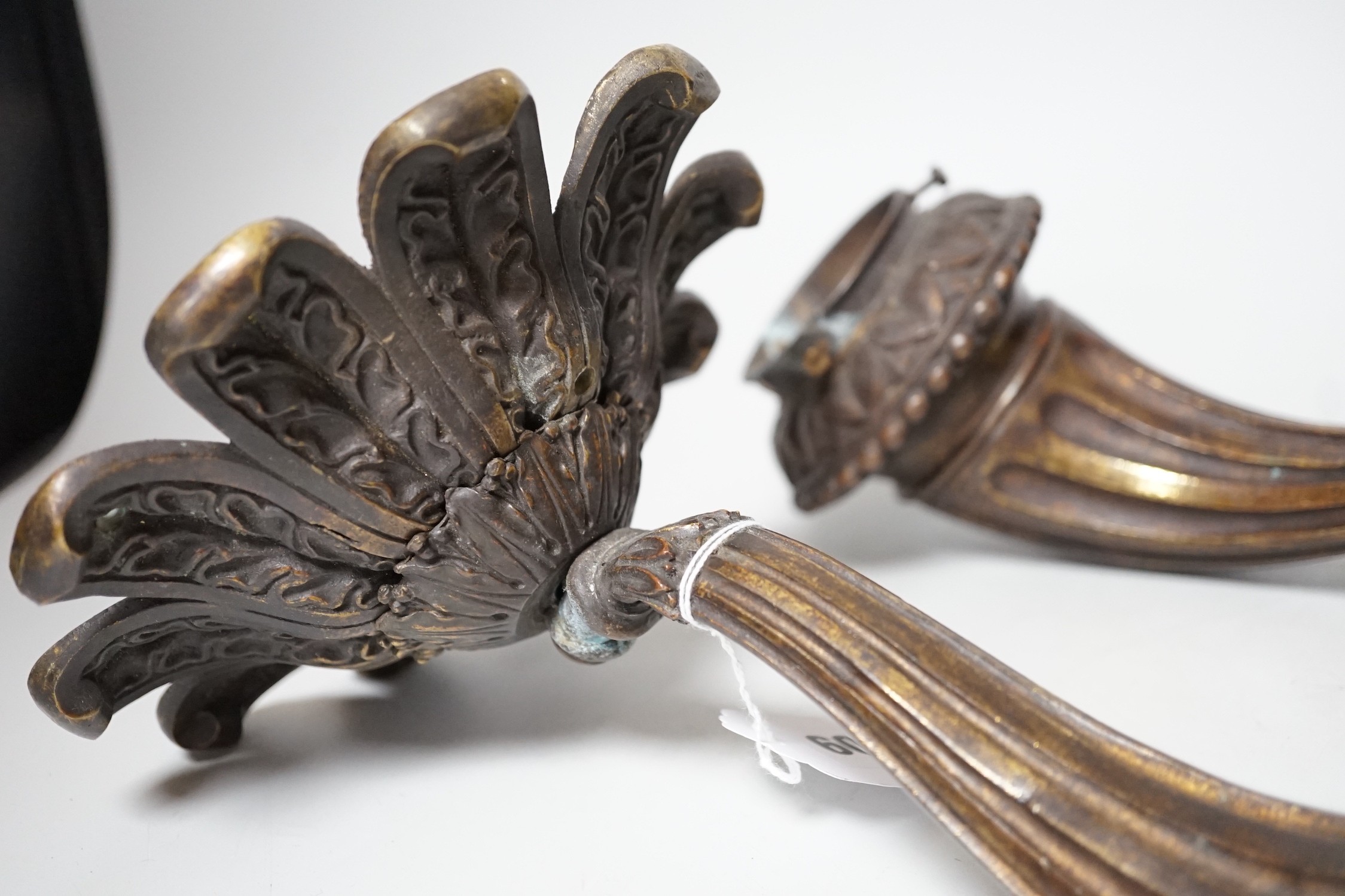 A pair of Regency wall sconces, 31cms wide